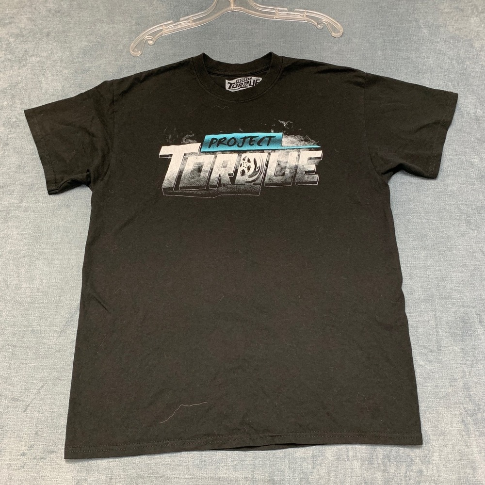 Project Torque T Shirt Men Large Black Crew Neck Short Sleeve Logo Pullover Tee